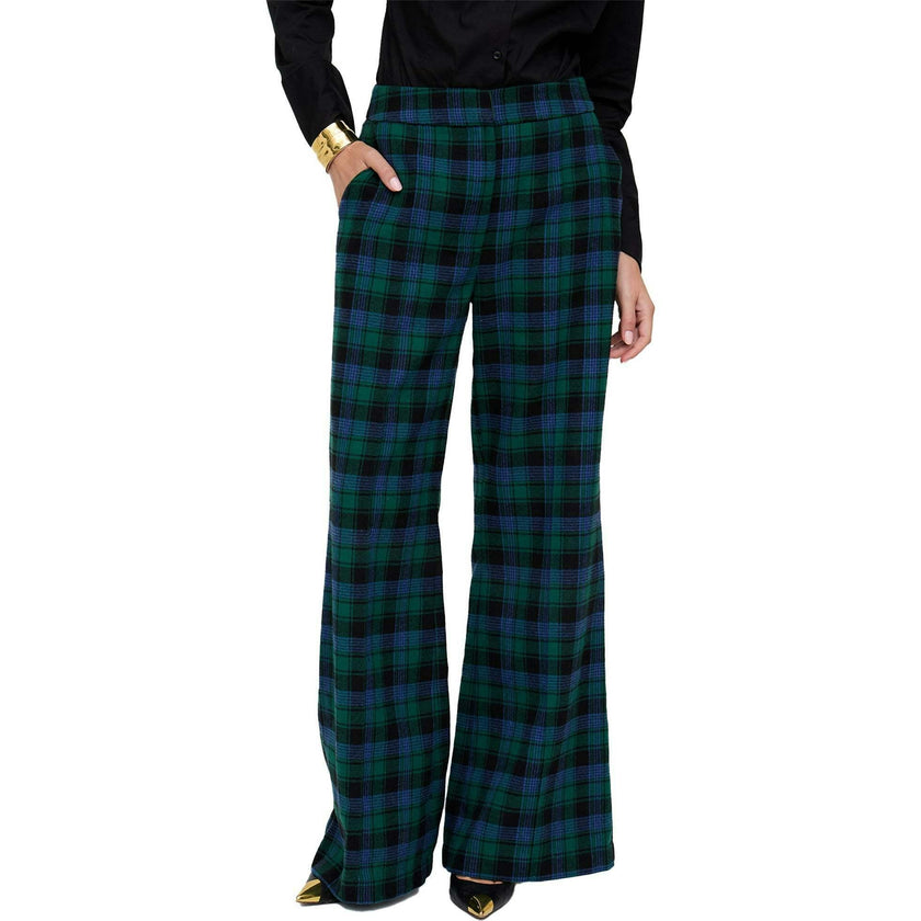 Zena Flared Prince Of Wales Check Print Trouser