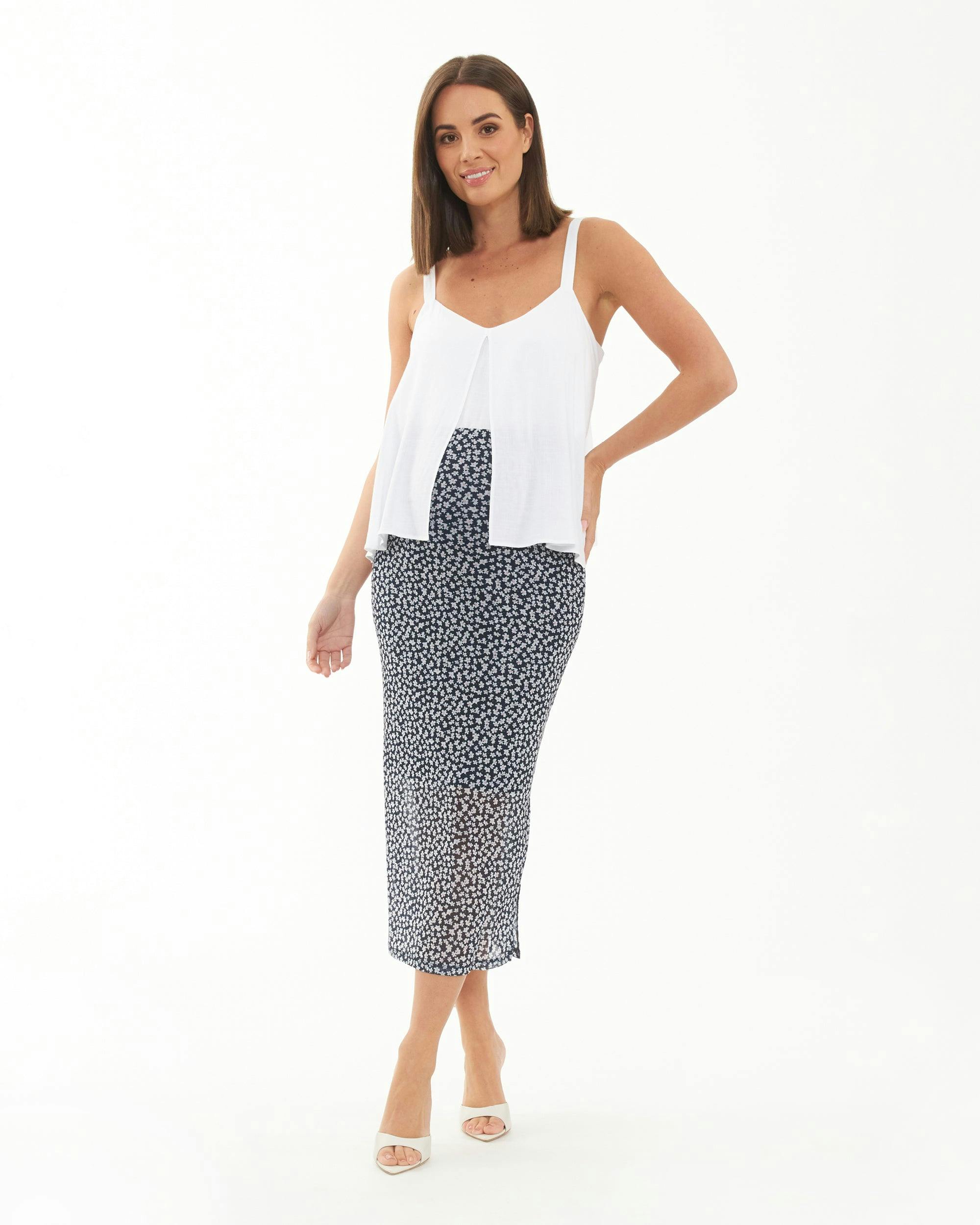 Kara Mesh Skirt  Navy