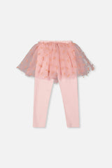 Leggings With Integrated Tulle Skirt Pale Dusty Pink