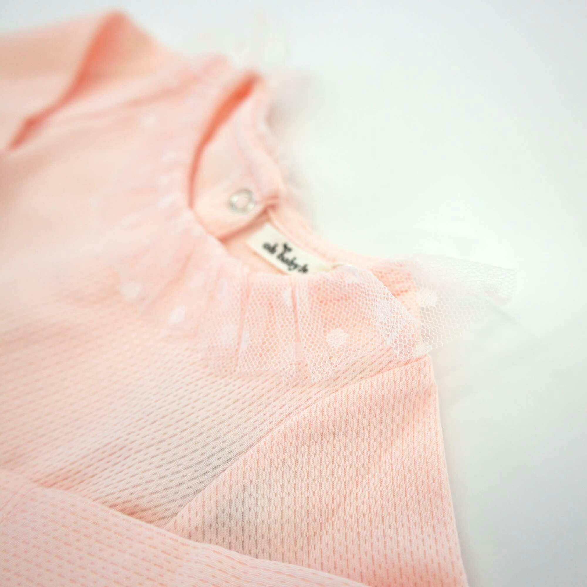 Pointelle Dotted Mesh Collar Two Piece Set