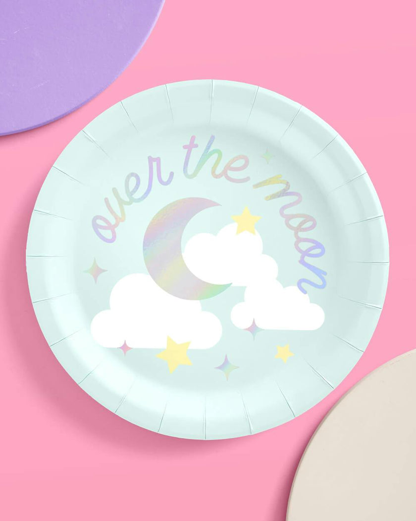 Over the Moon Plates - 25 paper plates
