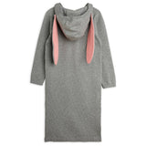 MINI RODINI Rabbit Ear Knit Dress - Grey Melange