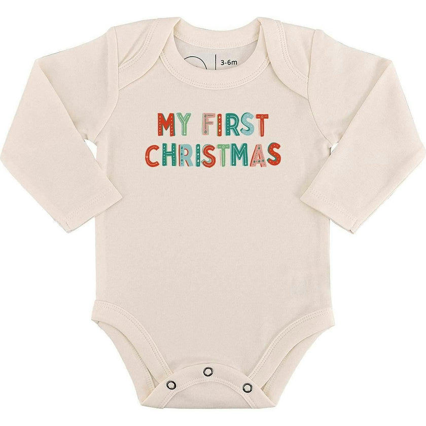 graphic bodysuit | my first christmas (long sleeve)