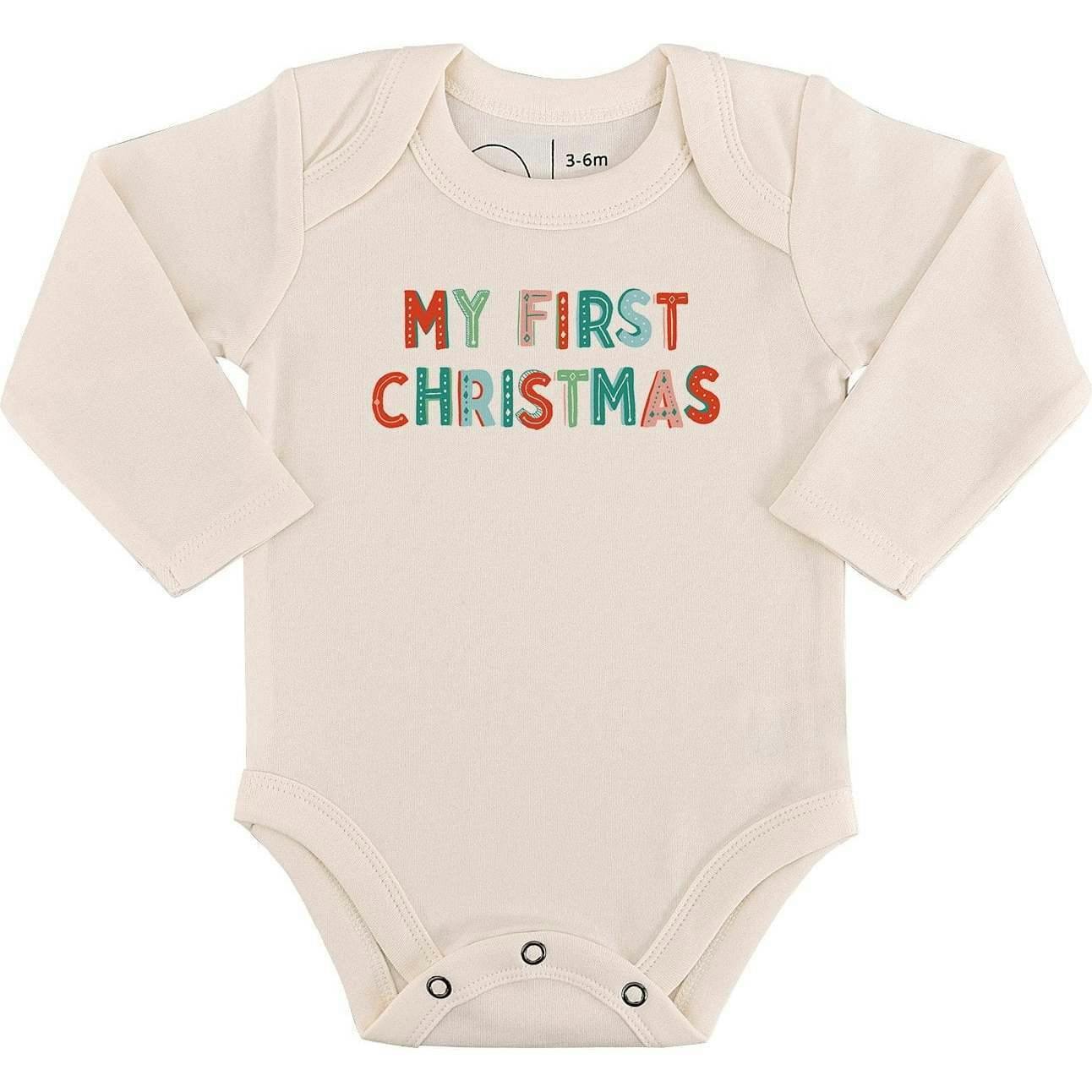 graphic bodysuit | my first christmas (long sleeve)
