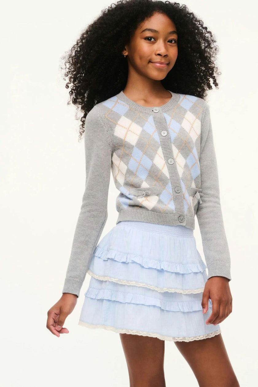 Billie Tween Skirt, Chambray Sky