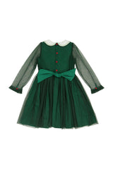 SARAH EMERALD SMOCKED DRESS