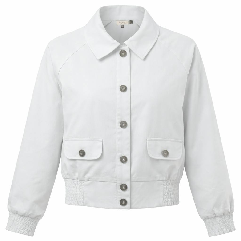 Cropped Cotton Bomber Jacket