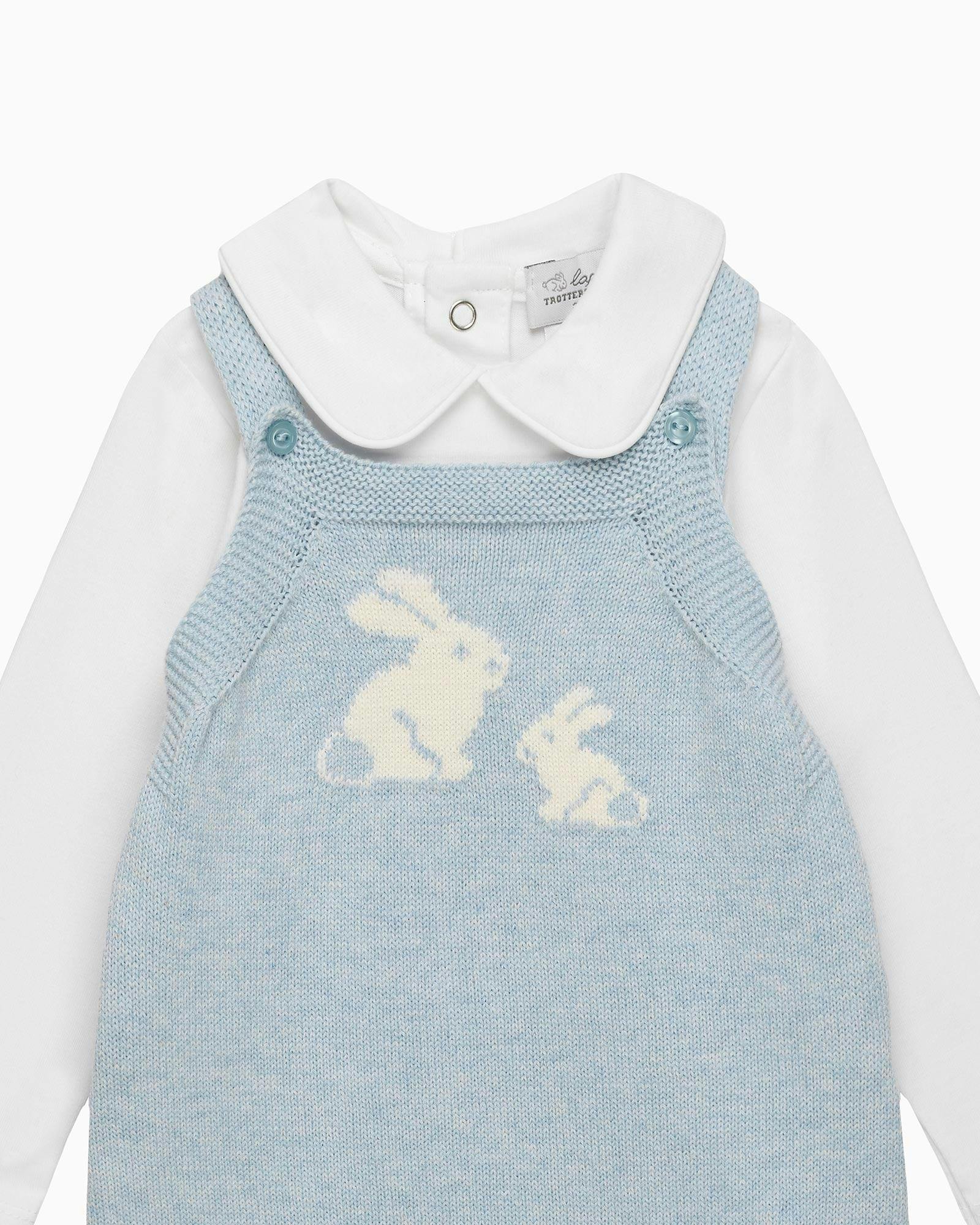 Baby Bunny Romper Set in Blue