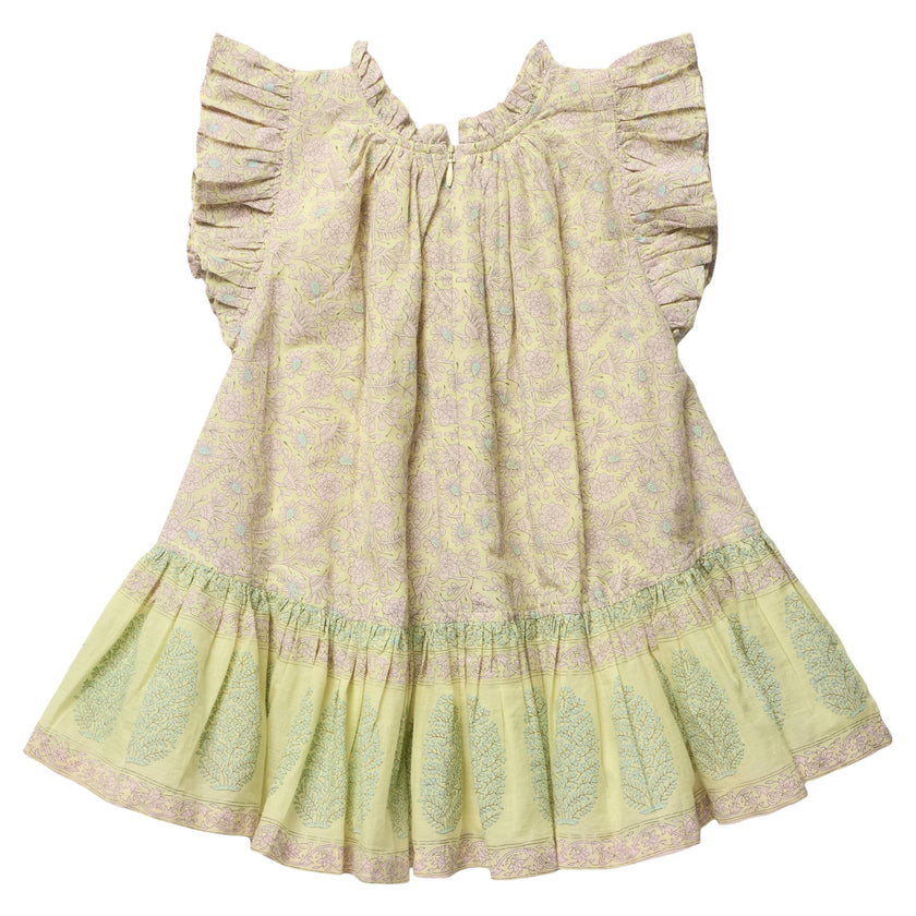 Girls Harper Dress - Citrus Garden Boarder