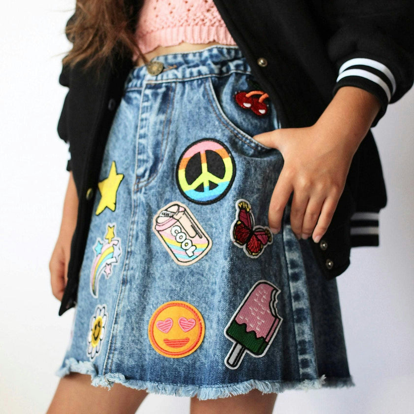 All About The Patch Denim Skirt