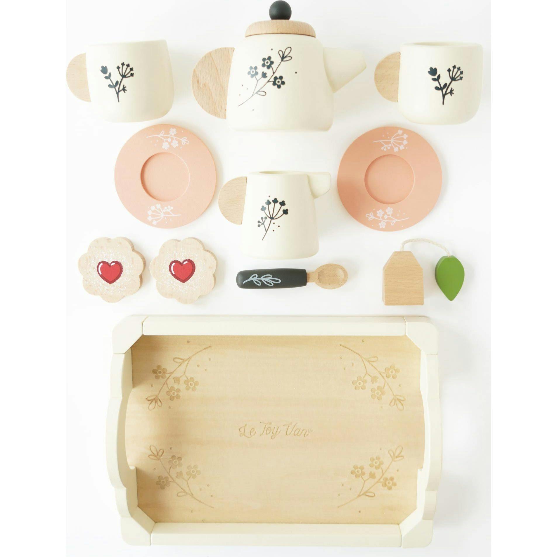 Wooden Tea Set & Tray