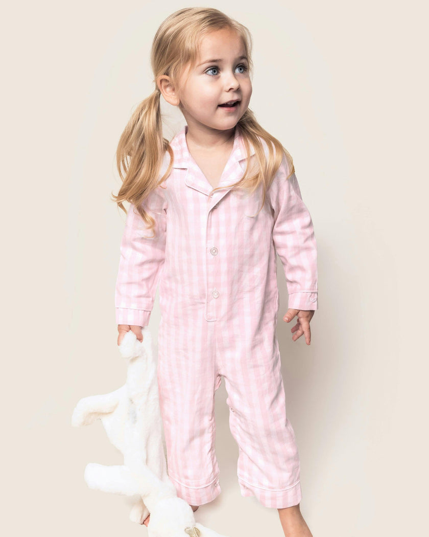 Baby's Twill Classic Romper in Pink Gingham