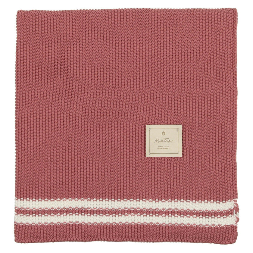 Duo Stripe Chunky-Knit Blanket