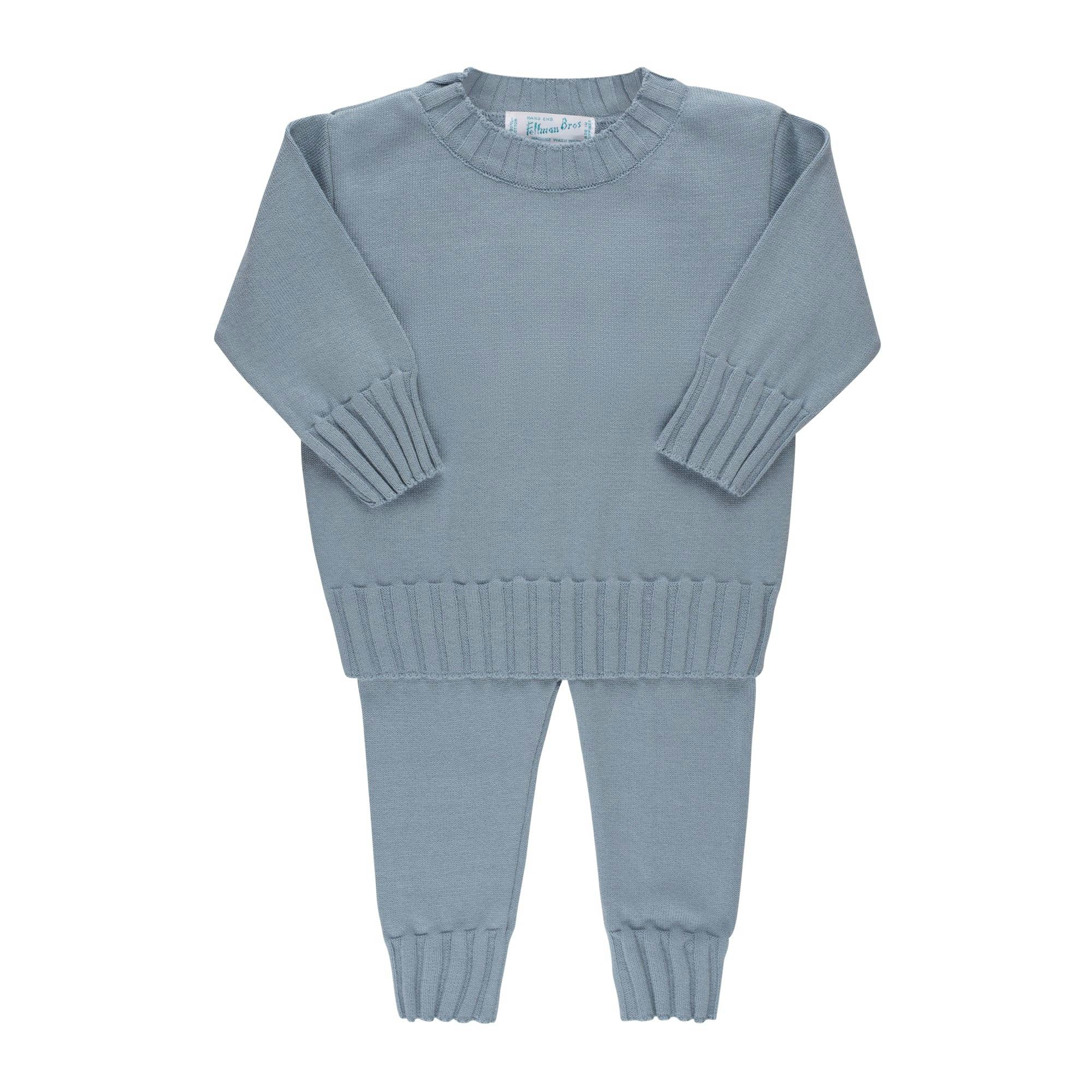Remi Ribbed Knit Set Vintage Blue