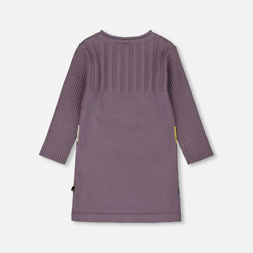 Jacquard Sweater Dress with Polka Dot Pattern