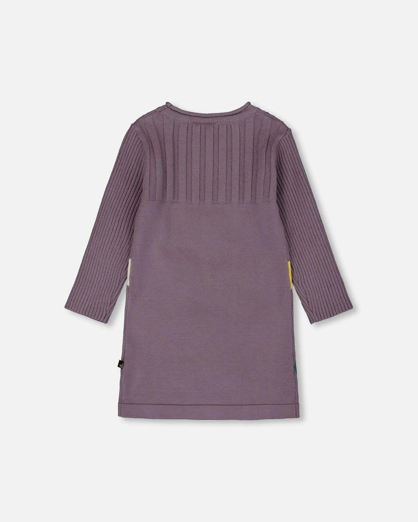 Jacquard Sweater Dress with Polka Dot Pattern