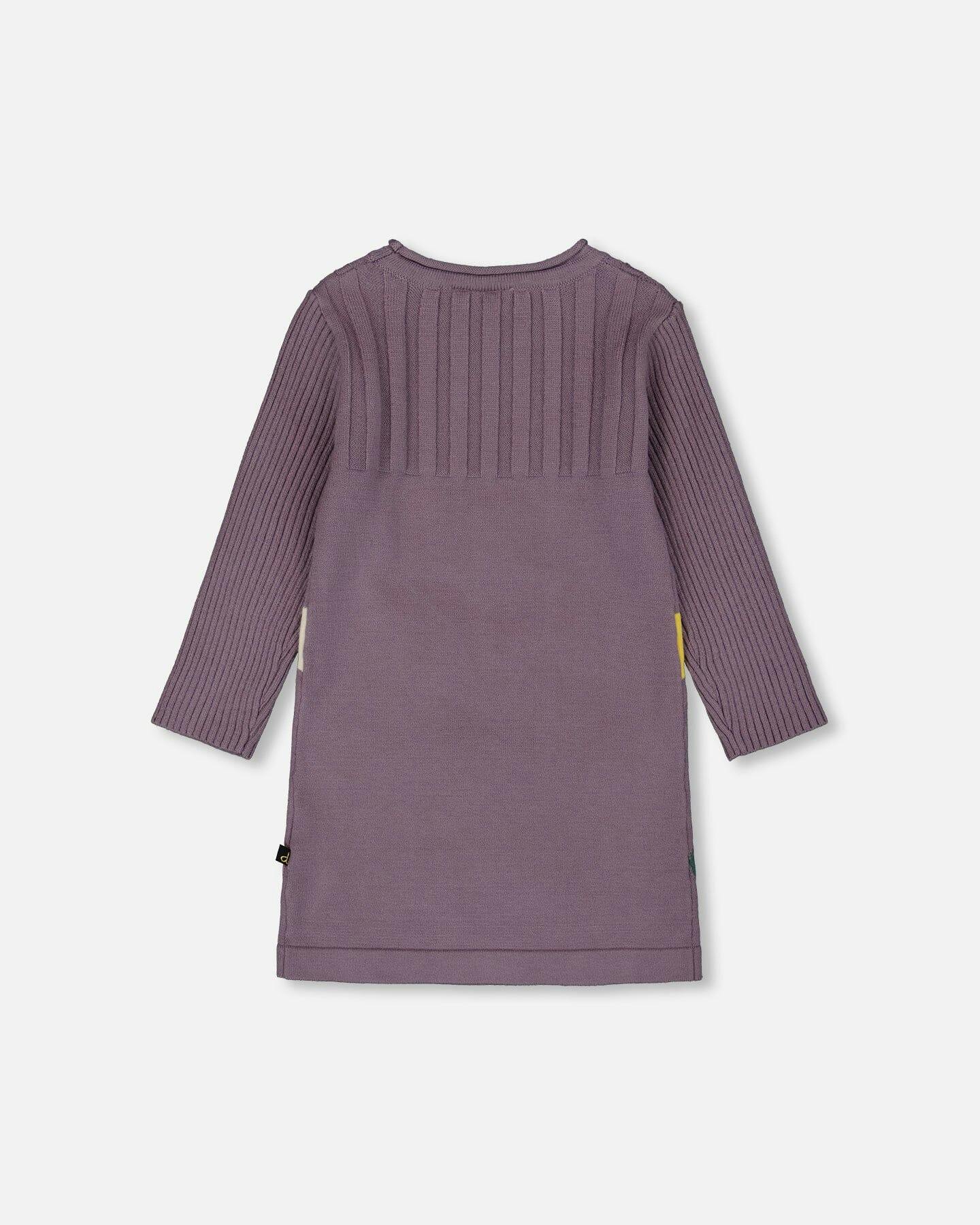 Jacquard Sweater Dress with Polka Dot Pattern