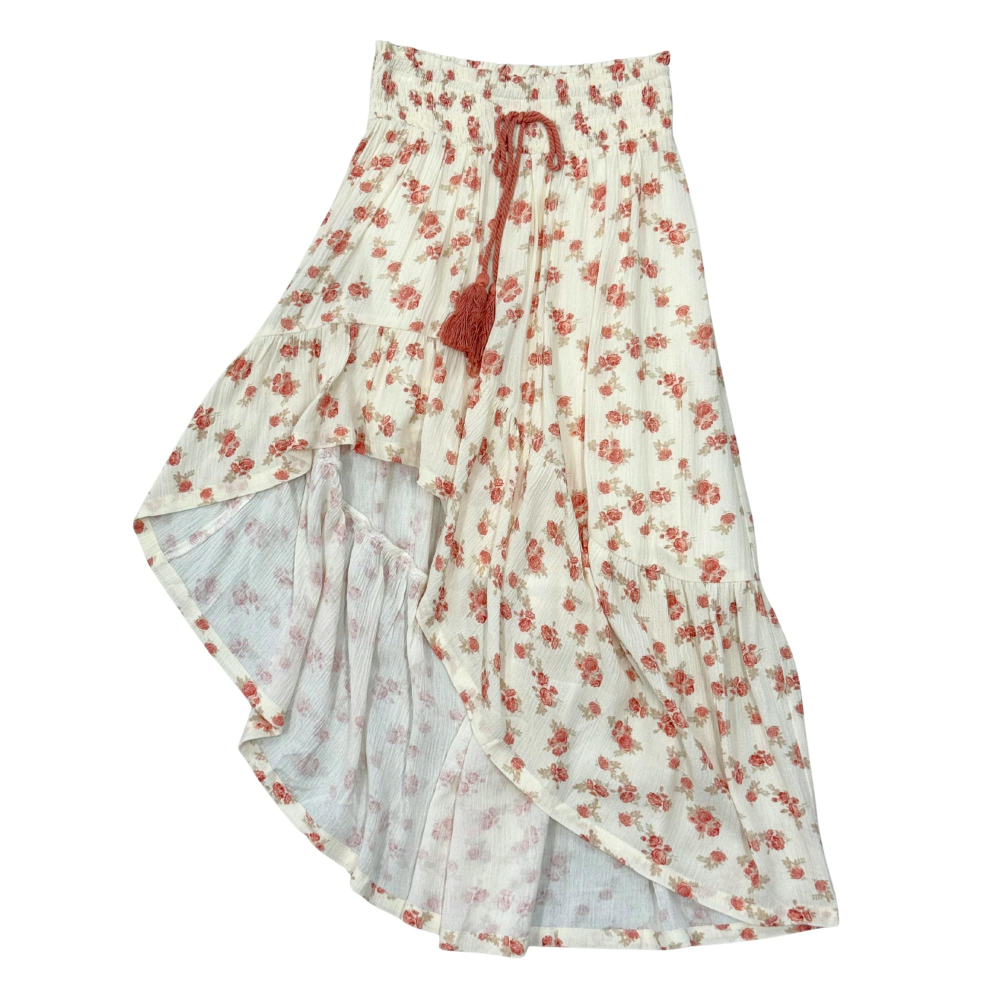 Girls Slit Front Midi Skirt in Rosie Floral