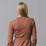 Organic Puff Sleeve Pointelle Sweater Dress