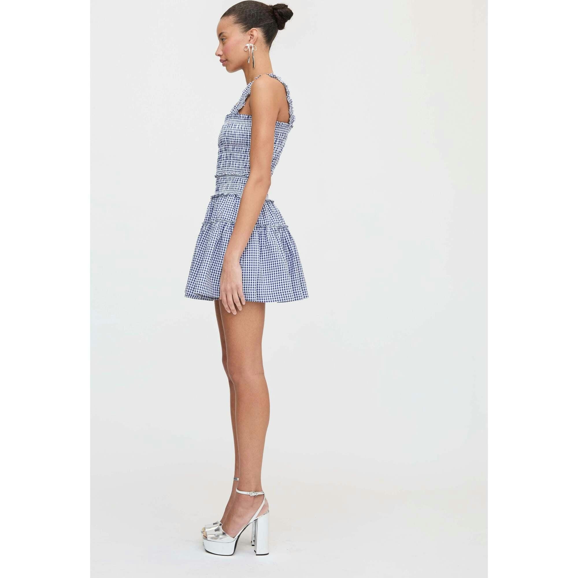 The Azalea Mini Nap Dress - Navy Gingham