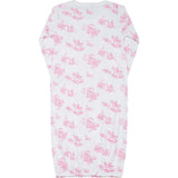 Pink Toile Baby Gown
