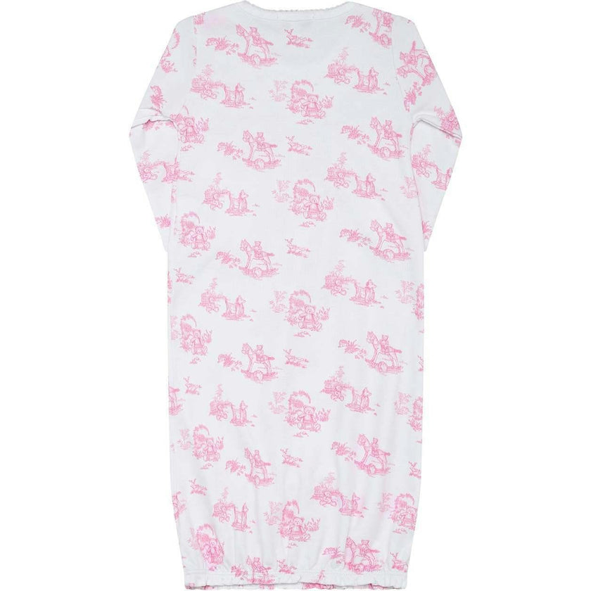 Pink Toile Baby Gown