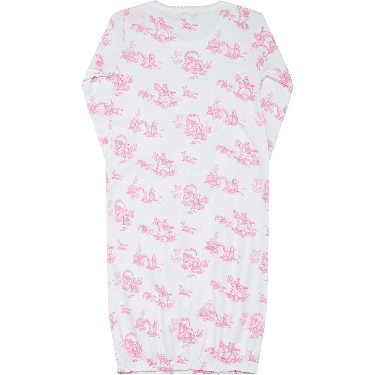 Pink Toile Baby Gown