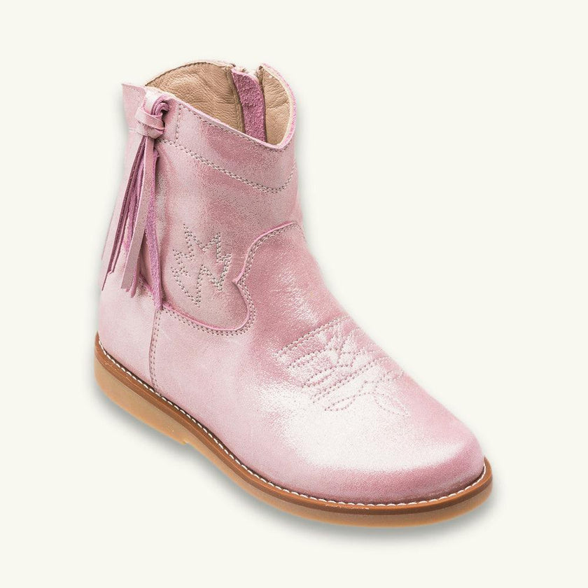 Hannah Suede Boot | Metallic Pink