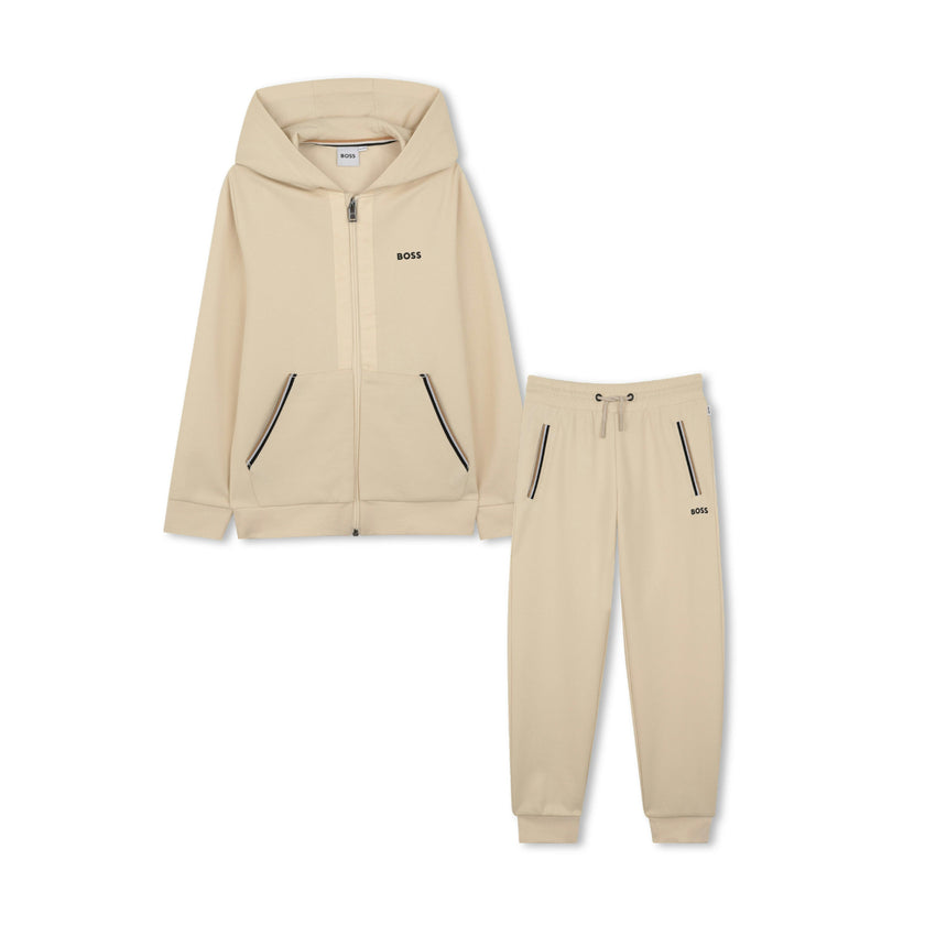Beige Trim Detail Tracksuit