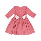 Angele Pink Corduroy Long Sleeve Smocked Dress