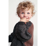 Chunky Ribbed Knit Round Neck Long Sleeve Wide Boxy Fit Sweater