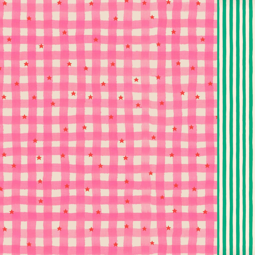 Gingham stars long sleeve swimsuit