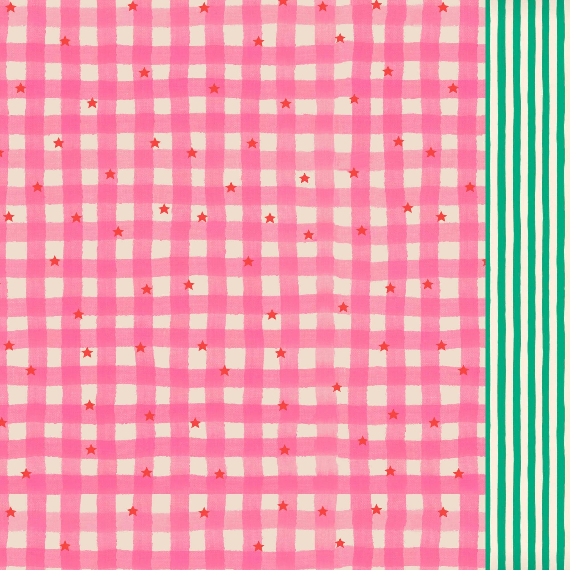 Gingham stars long sleeve swimsuit