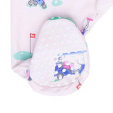 Vintage Golf Carts Pink - 2 Way Ruffle Back Zipper Footie