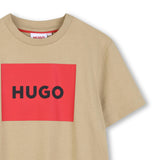 Stone Regular-fit T-shirt in Cotton with Red Logo