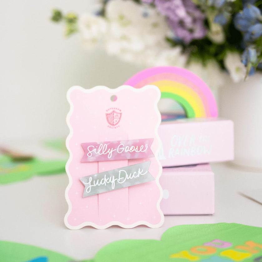 Silly Goose Acetate Hair Clip Set