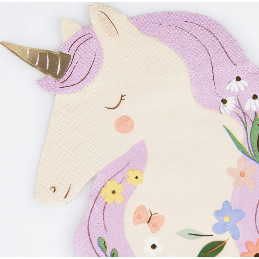 Meadow Unicorns Shaped Napkins
