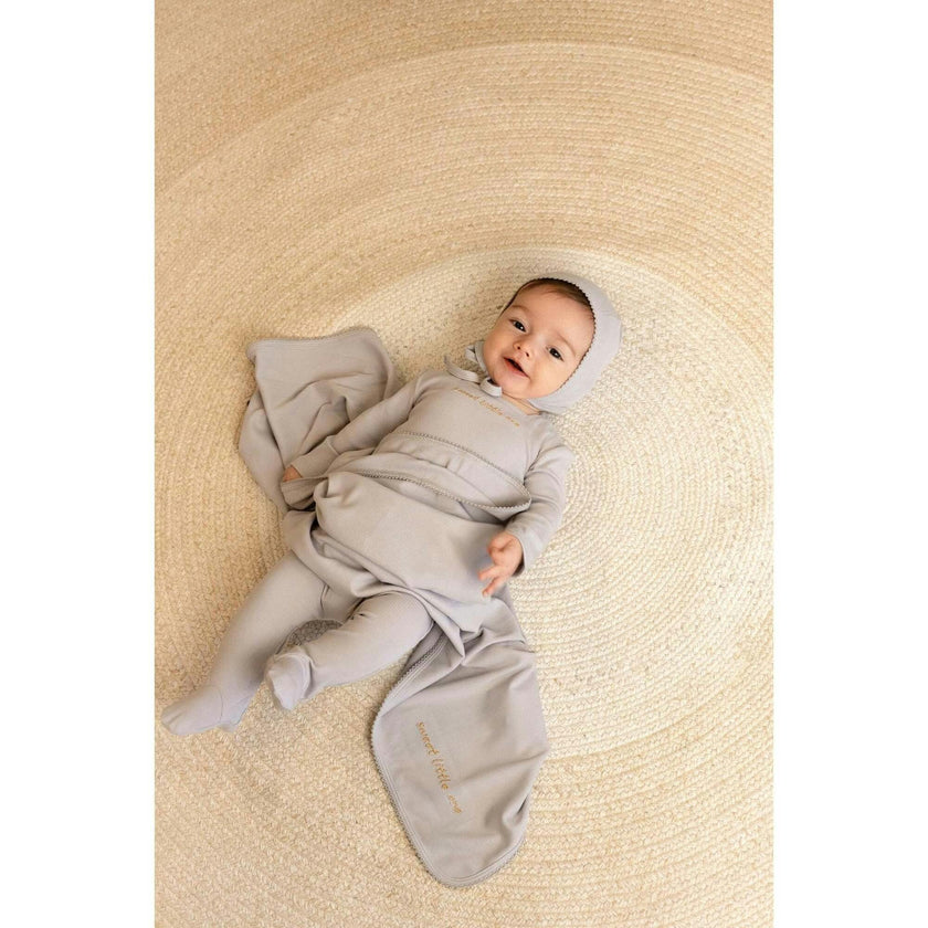 Sweet Little One Footie And Bonnet, Ivory