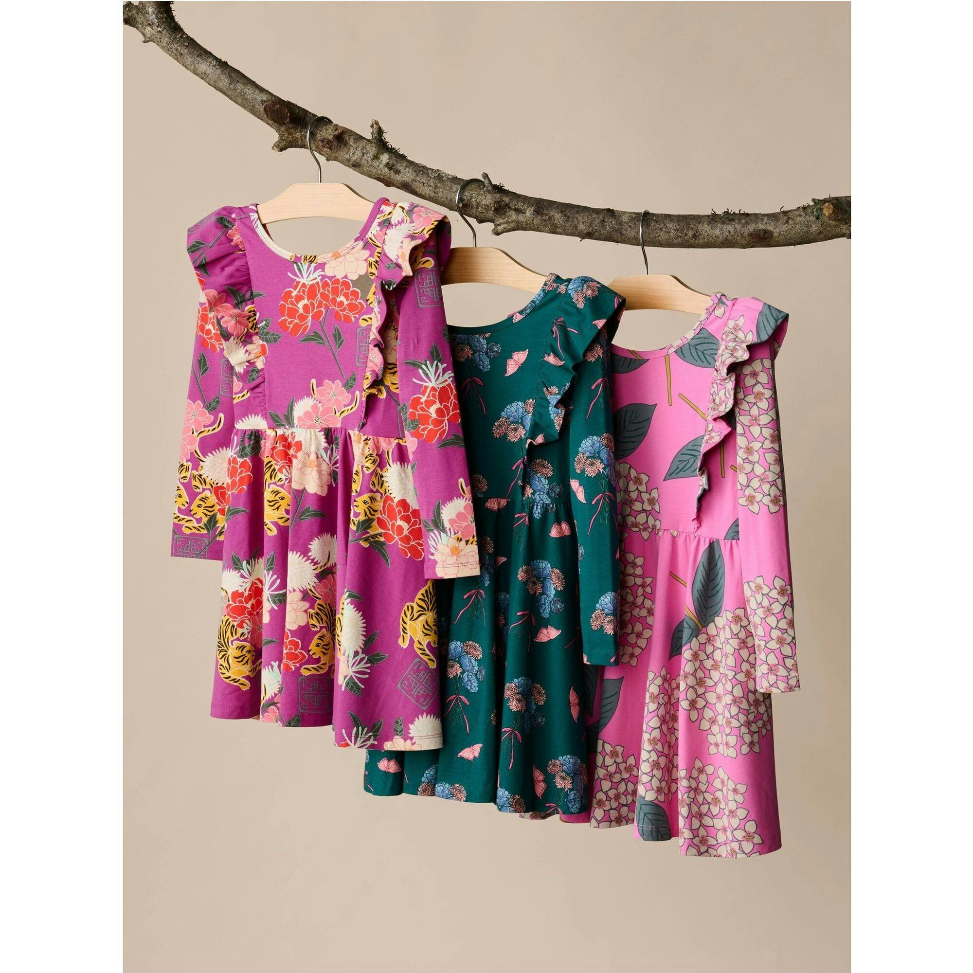 Ruffle Shoulder Ballet Dress, Multi