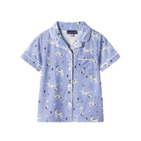 Girls Purple Dalmatian & Heart Print Pajama Set | Dalmatian & Hearts
