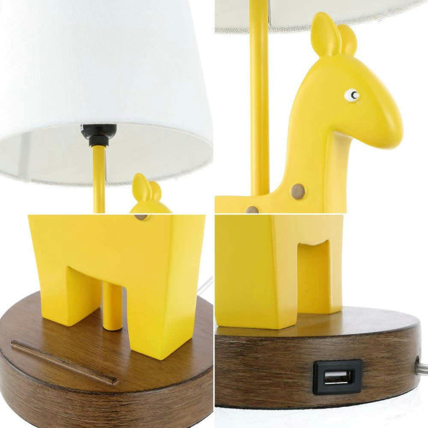 Sahara 17.5" Mid-Century Vintage Iron/Resin LED Kids' Table Lamp with Phone Stand and USB Charging Port