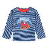 Tip Striped Blue T-Shirt