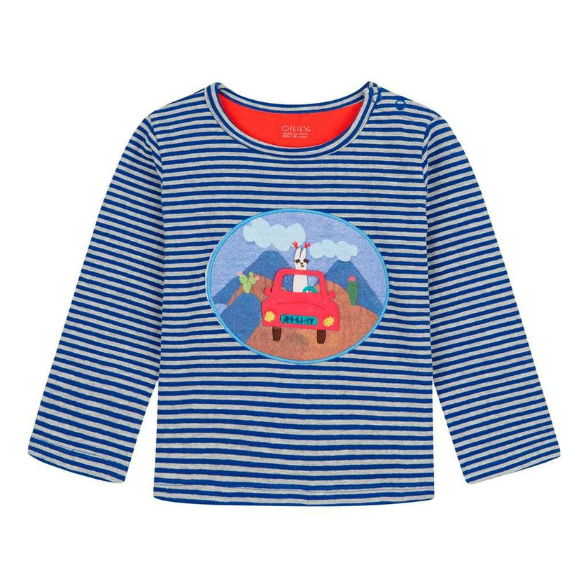Tip Striped Blue T-Shirt