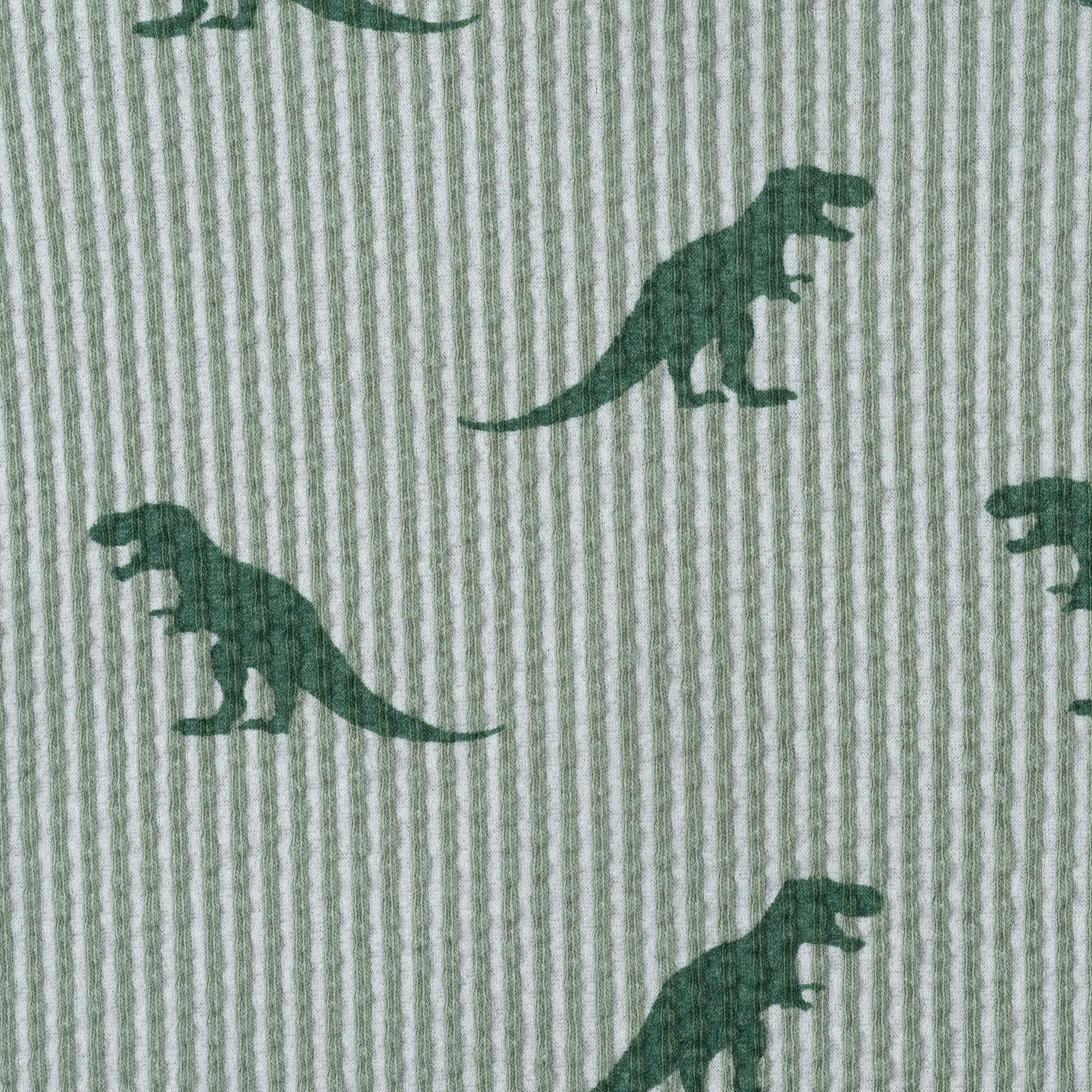 Boys Short Sleeve Cabana Set | Green Stripe Dino
