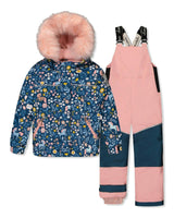 Two Piece Discover Snowsuit Blue And Pink Unicorn Print