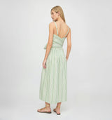 The Ame Skirt - Green Jacquard Stripe