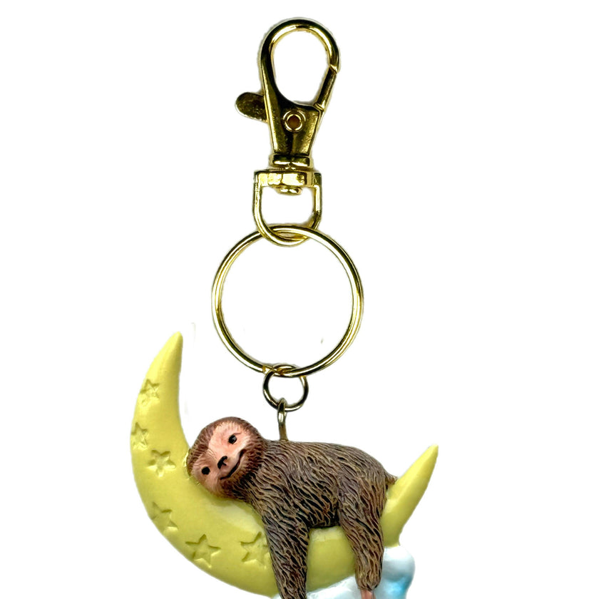 GLOW-IN-THE-DARK SLEEPY SLOTH BAG / KEY CHARM