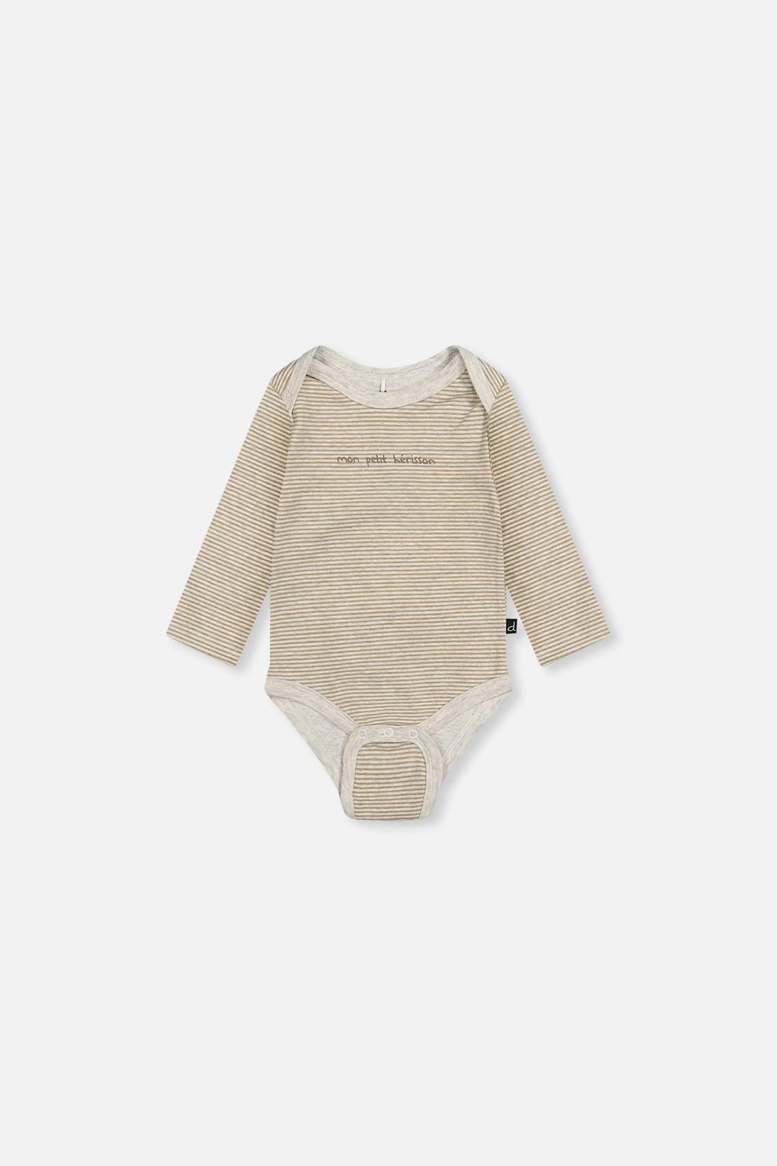 Three Pack Organic Cotton Onesie Brown Printed Hedgehogs