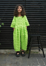 Dorian Orange seersucker jumpsuit