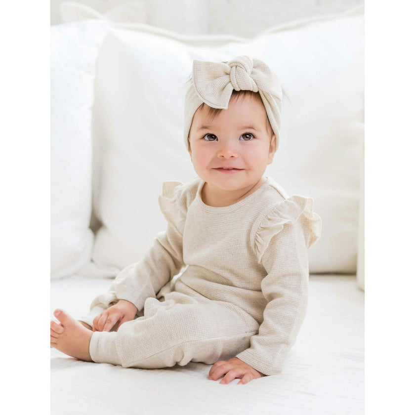 Mila Waffle Knit Flutter Sleeve Romper